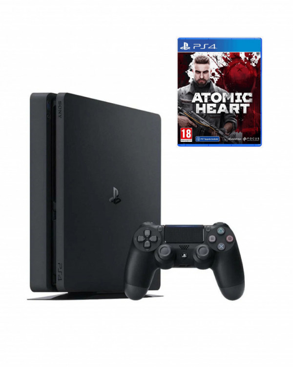 Игровая приставка Sony PlayStation 4 Slim 500 ГБ HDD+Игра PS4 - Atomic Heart (диск)