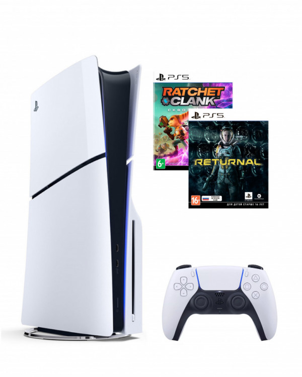 Игровая приставка Sony PlayStation 5, slim, 1 TB, Ratchet & Clank + Returnal, белый