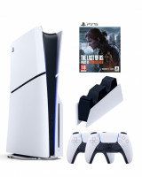 Приставка Sony Playstation 5 slim 1 Tb+2-ой геймпад(белый)+зарядное+Игра Один из нас 2