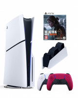 Приставка Sony Playstation 5 slim 1 Tb+2-ой геймпад(красный)+зарядное+Игра Один из нас 2