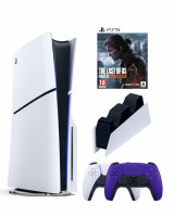 Приставка Sony Playstation 5 slim 1 Tb+2-ой геймпад(пурпурный)+зарядное+Игра Один из нас 2