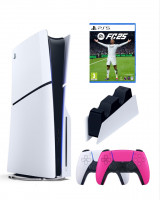 Приставка Sony Playstation 5 slim 1 Tb+2-ой геймпад(розовый)+зарядное+FC25