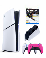 Приставка Sony Playstation 5 slim 1 Tb+2-ой геймпад(розовый)+зарядное+NHL25