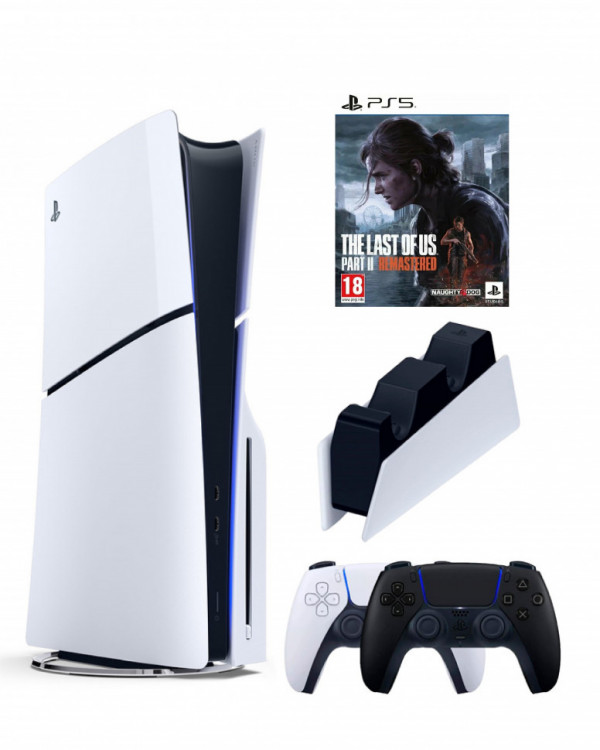 Приставка Sony Playstation 5 slim 1 Tb+2-ой геймпад(черный)+зарядное+Игра Один из нас 2