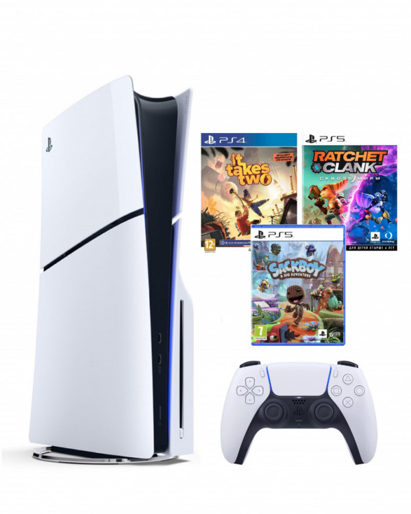 Приставка Sony Playstation 5 slim 1 Tb+3 игры