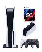 Игровая приставка Sony PlayStation 5 (3-ревизия)+2-й геймпад(камуфляж)+зарядное+Gran Turismo 7(диск)