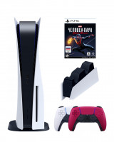 Игровая приставка Sony PlayStation 5 (3-ревизия)+2-й геймпад(красный)+зарядное+Майлз Моралес, 825 ГБ